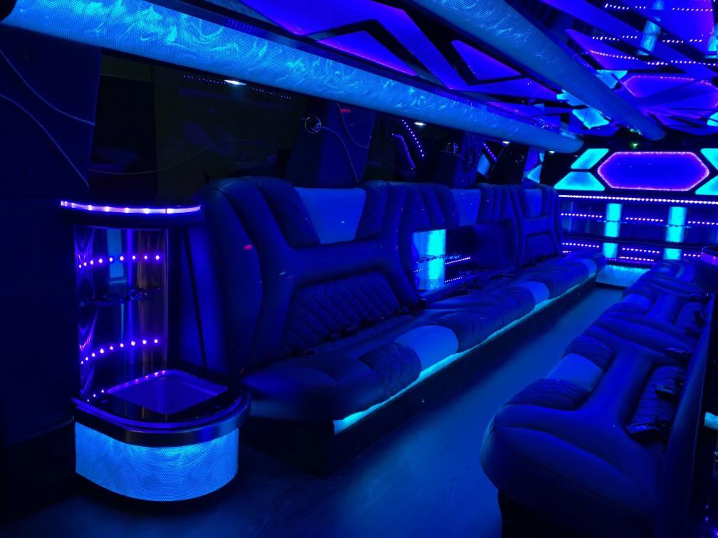 Mercedes GLS limo bar and seating