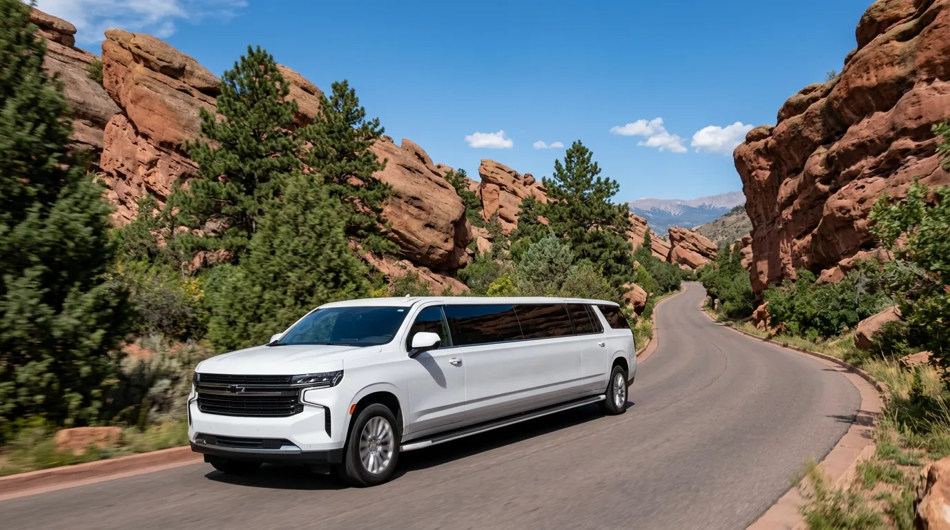 Longmont White Chevy Suburban Stretch Limo