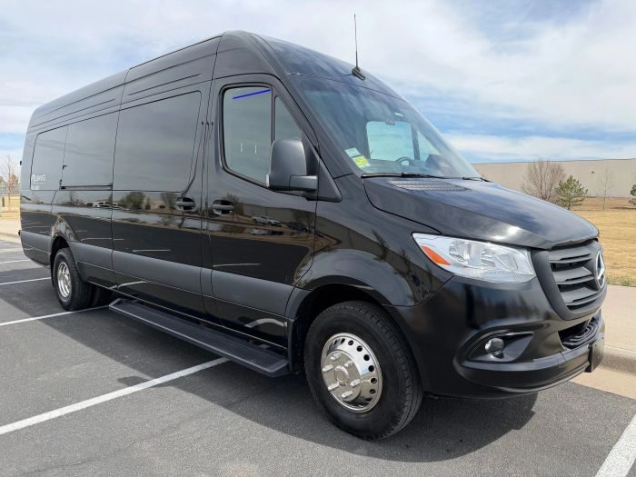 Black Mercedes Sprinter – Longmont limo service
