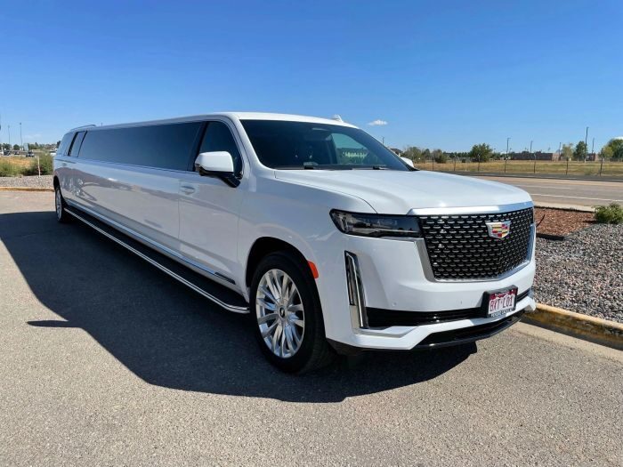 White Escalade stretch limo – Longmont limo service