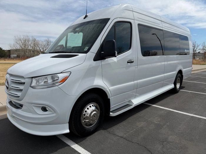 White Mercedes Sprinter – Longmont limo service